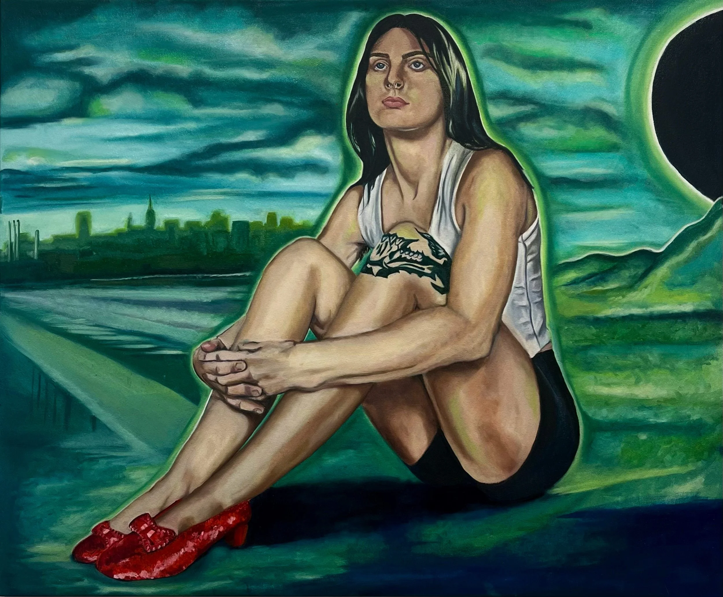 Dark Side of the Moon pt.1, oil on canvas, 38in x 48in, 2024