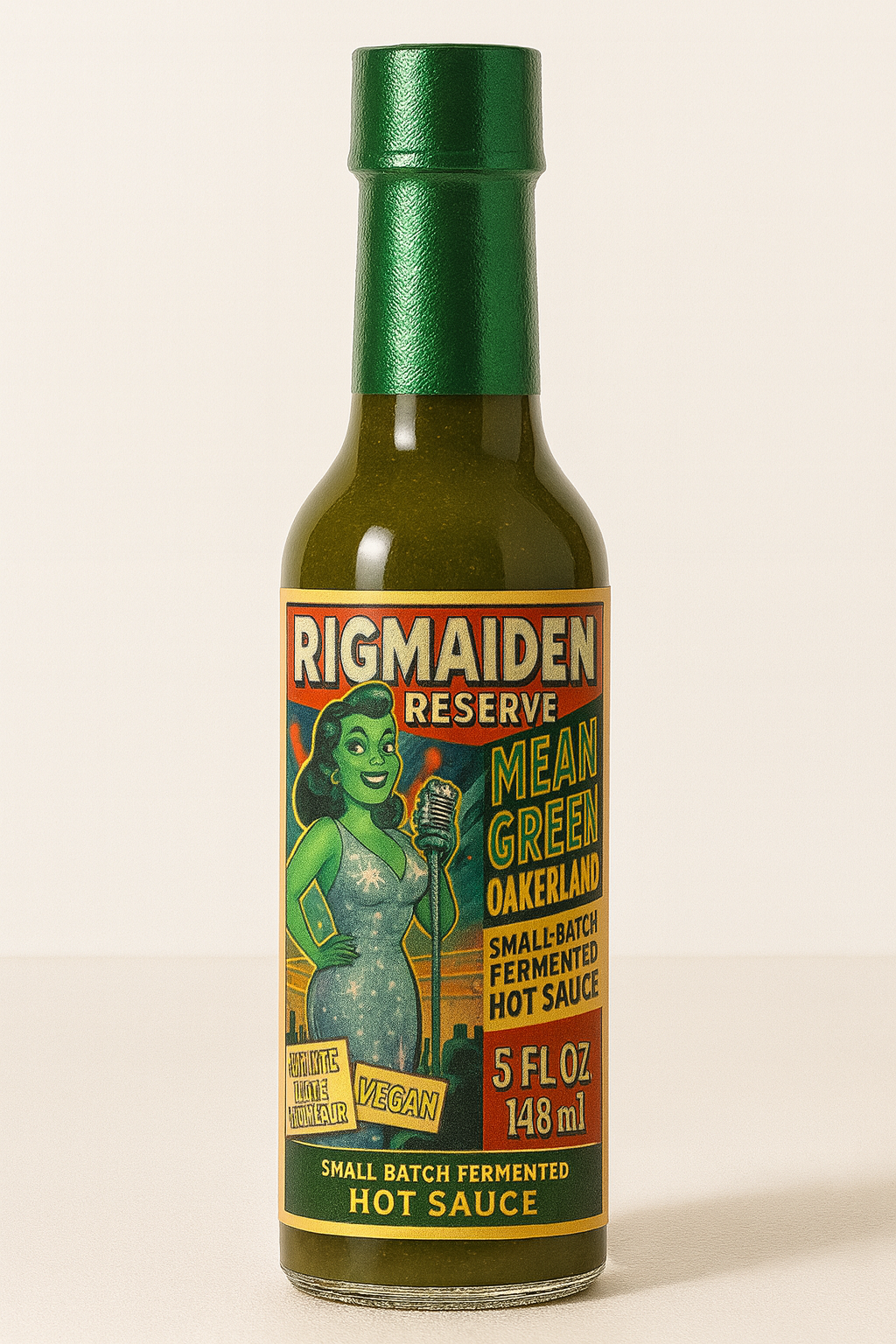 Mean Green Oakerland 5oz. Hot Sauce Bottle