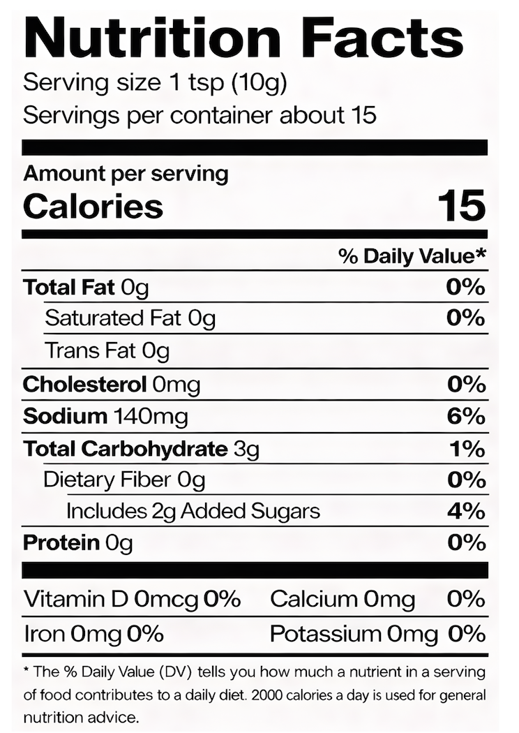 Mean Green Oakerland Nutrition facts