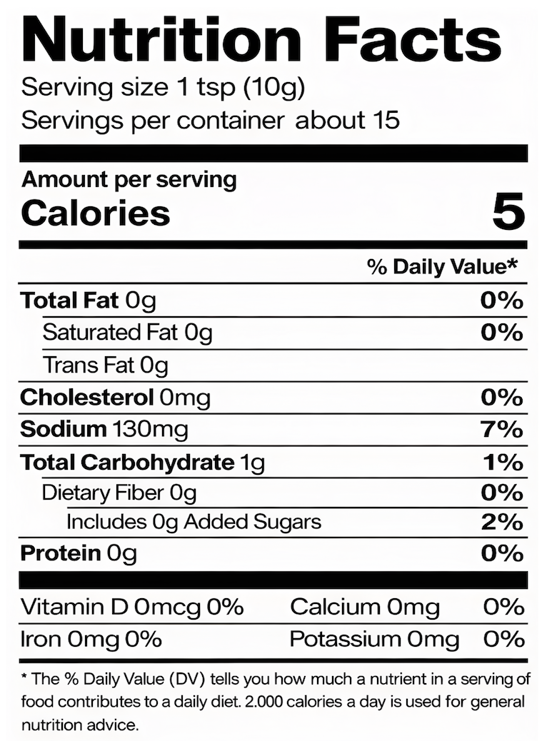 Ginger Stallion Nutrition Facts