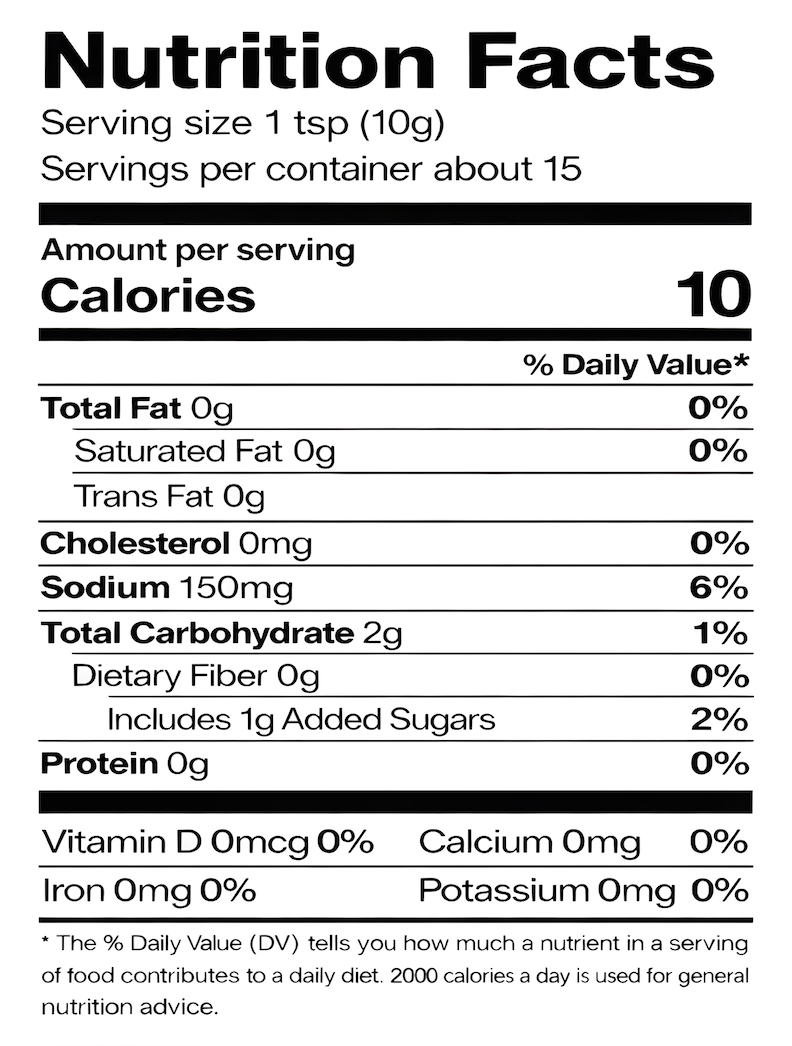 Buffalo Sunset Nutrition Facts