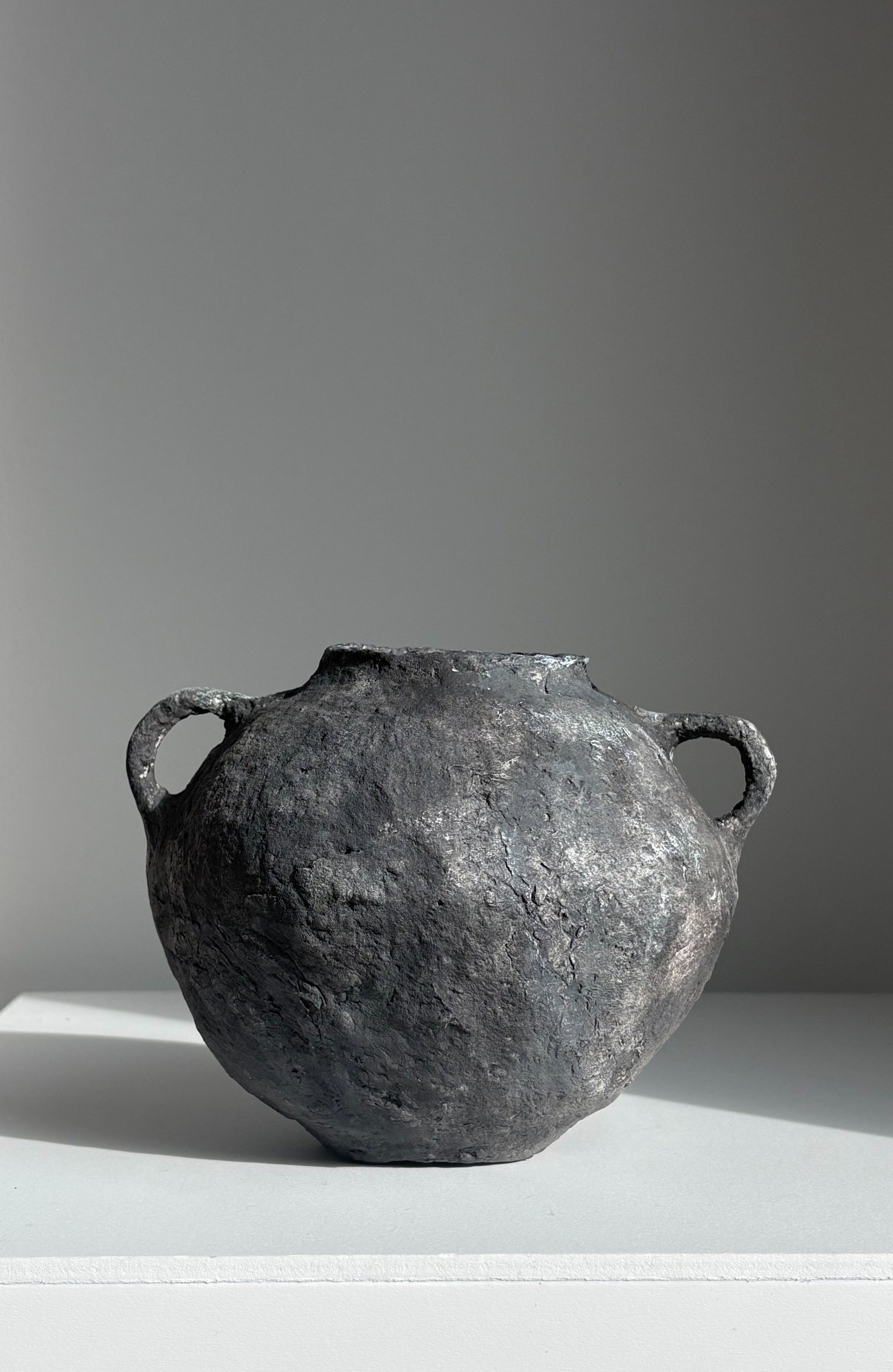 PURCHASED: Cauldron vase, (Width x Depth x Height) 7.25in x 6.25in x 6in