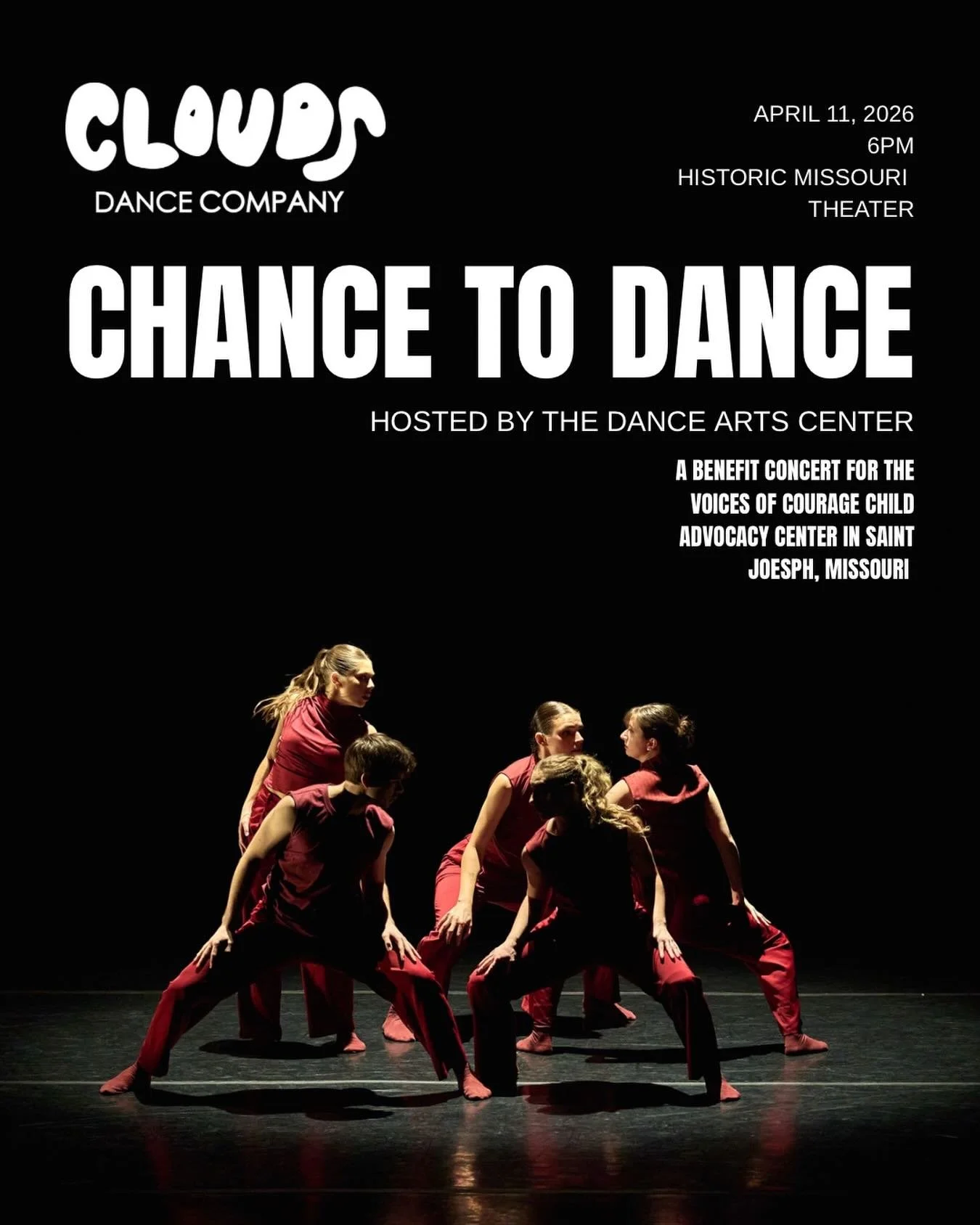 THIS SATURDAY, we are so excited to be presenting at @thedanceartscenter benefit concert, CHANCE TO DANCE. 

April 11th &bull; 6pm &bull; at the Historic Missouri Theater

come raise some money for a good cause &amp; see some dance ❤️ we will be pres