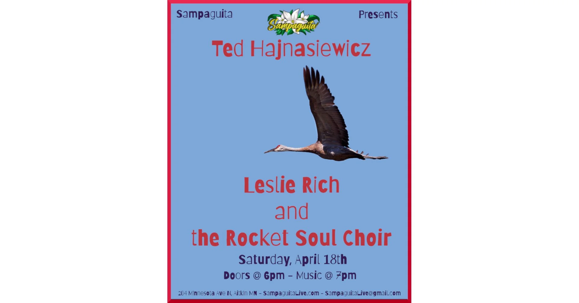 Ted Hajnasiewicz w\ Leslie Rich and the Rocket Soul Choir - Live at Sampaguita