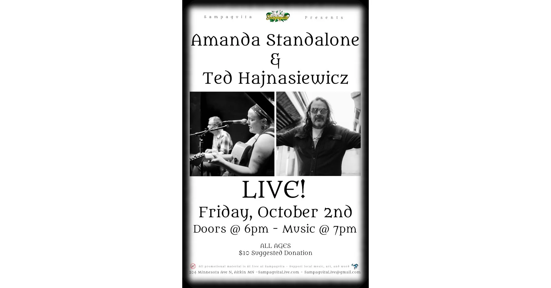 Amanda Standalone and Ted Hajnasiewicz - Live at Sampaguita
