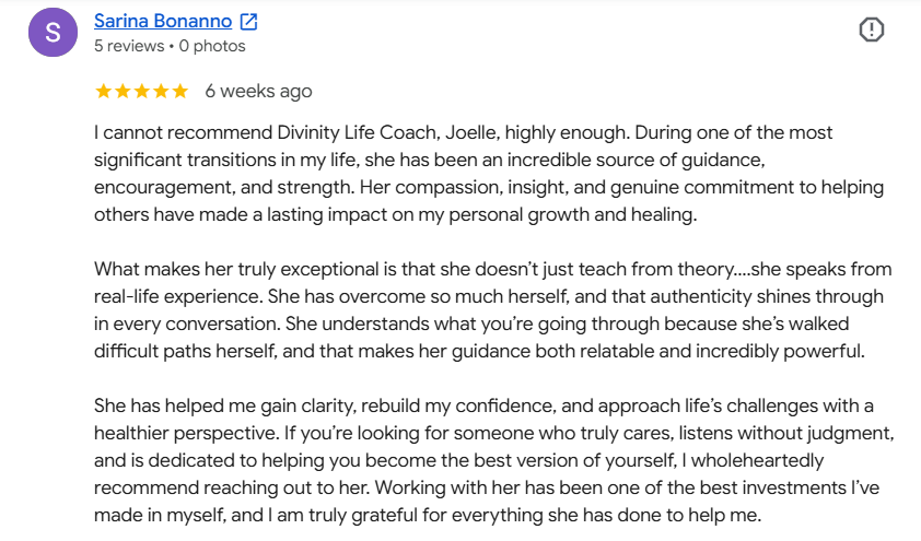 Divinity Life Coaching Review Sarina