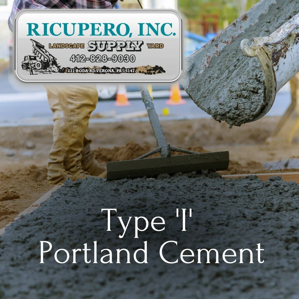Man Spreading Type I portland cement sold by Ricupero Supply yard
