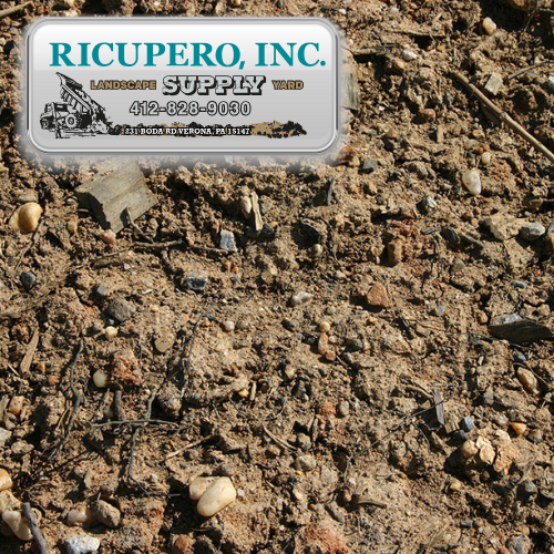 Pile of unscreened fill topsoil at Ricupero Supply Yard