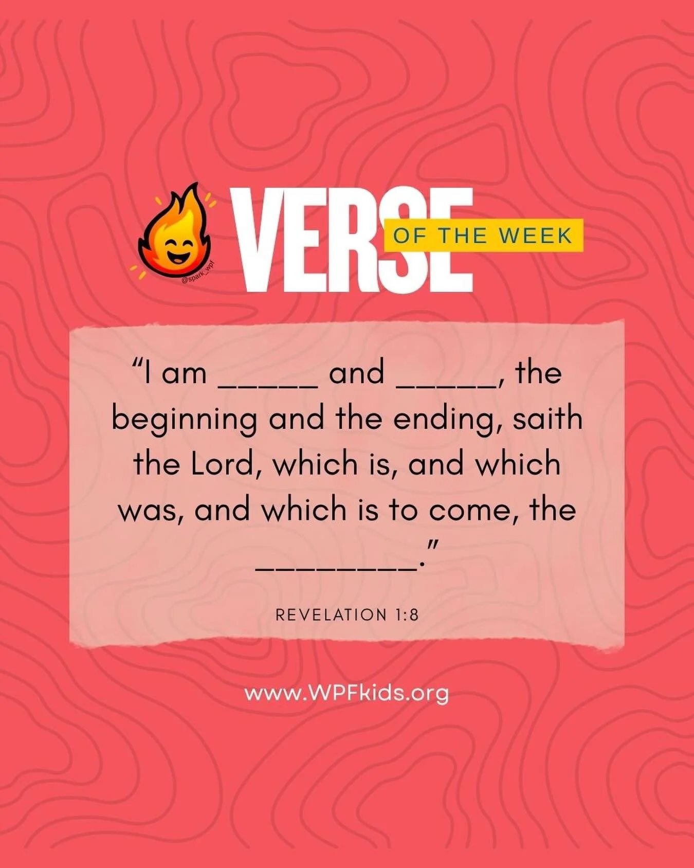 SPARK Brain Boost!
Who said learning the Bible can&rsquo;t be fun? 🔎
Fill in the blank:
👇 Kids, comment your answer below!

Parents:  Each week we&rsquo;ll learn a new Bible verse together. 📖

🗣️Send us a recording of your kiddos saying the verse