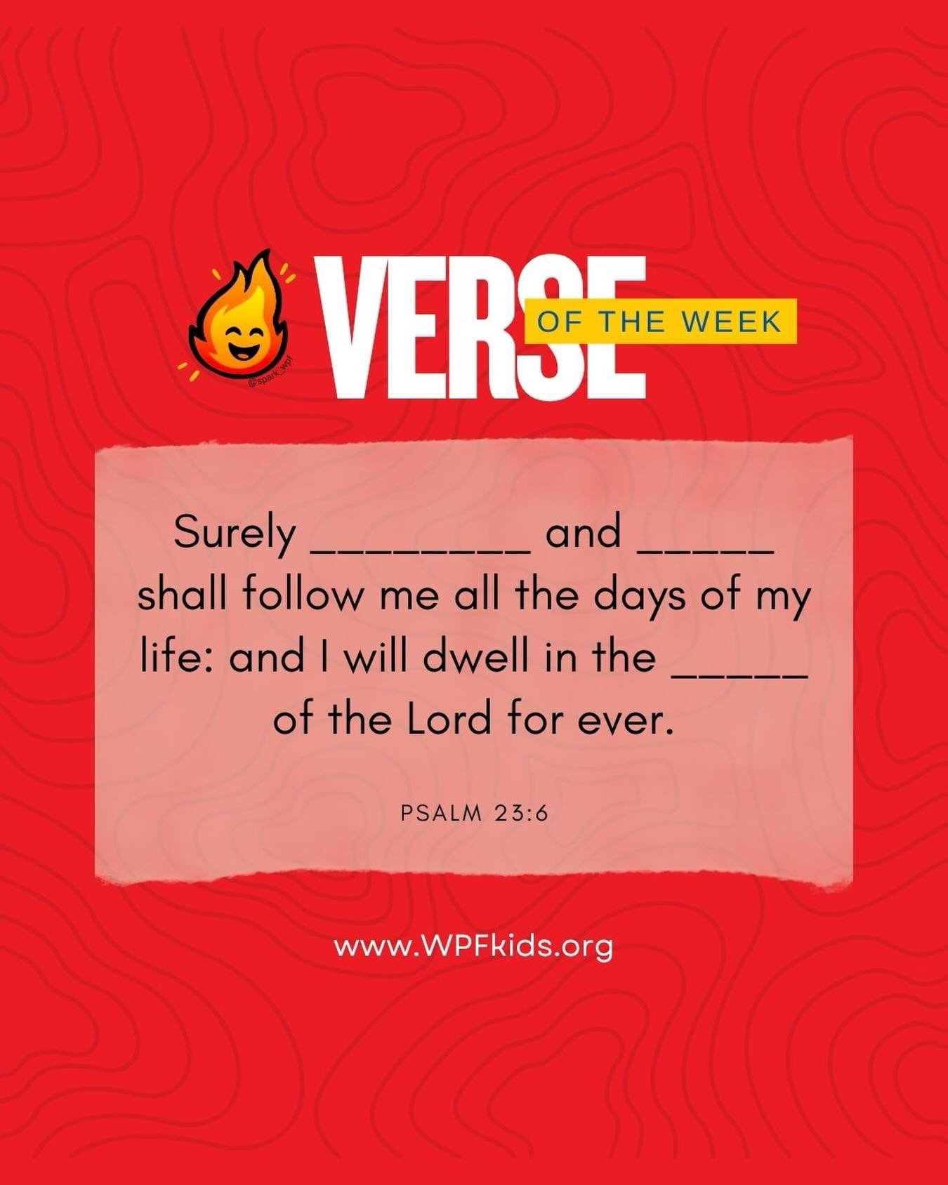 SPARK Brain Boost!
Who said learning the Bible can&rsquo;t be fun? 🔎
Fill in the blank:
👇 Kids, comment your answer below!

Parents:  Each week we&rsquo;ll learn a new Bible verse together. 📖

🗣️Send us a recording of your kiddos saying the verse