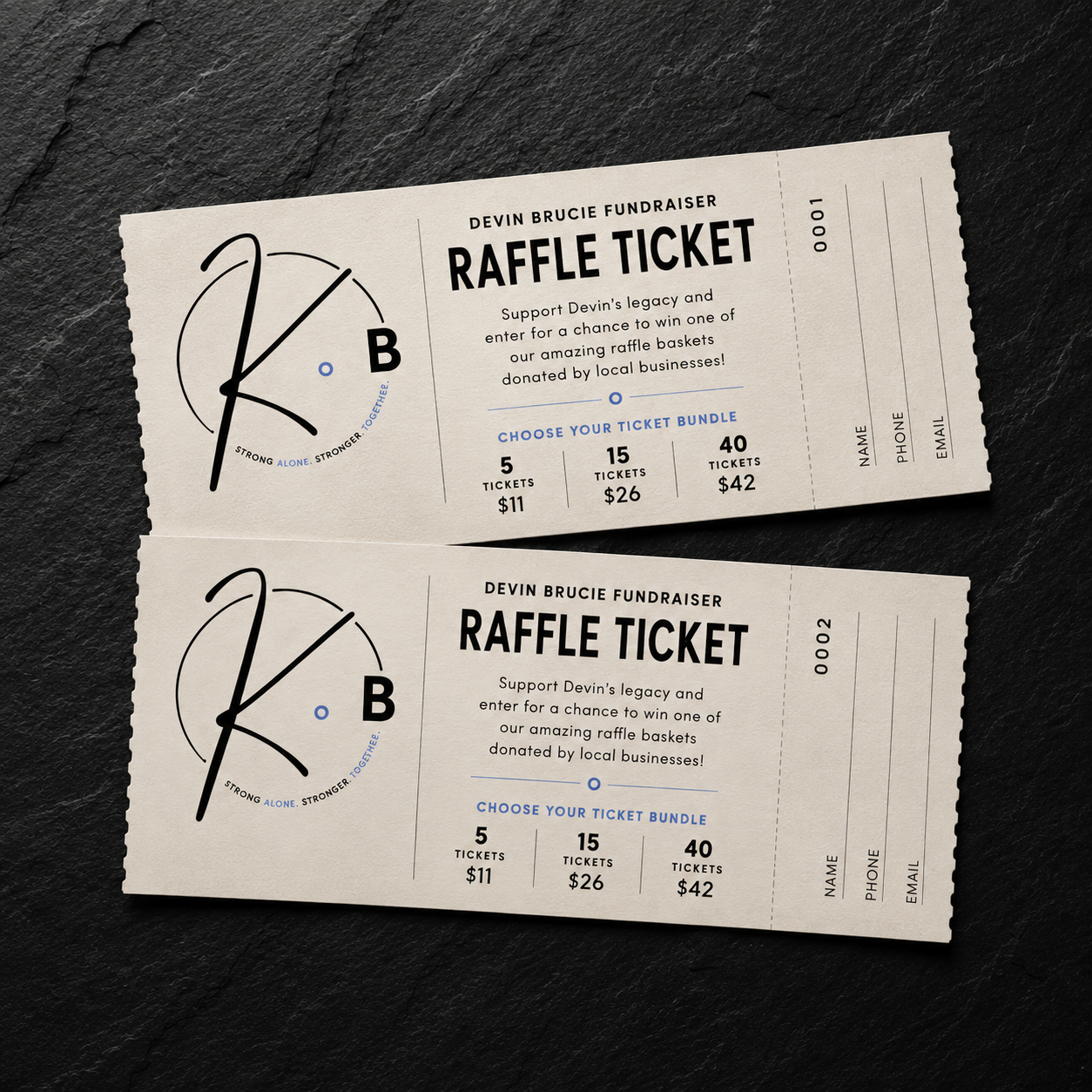 Devin Brucie Fundraiser Raffle Tickets