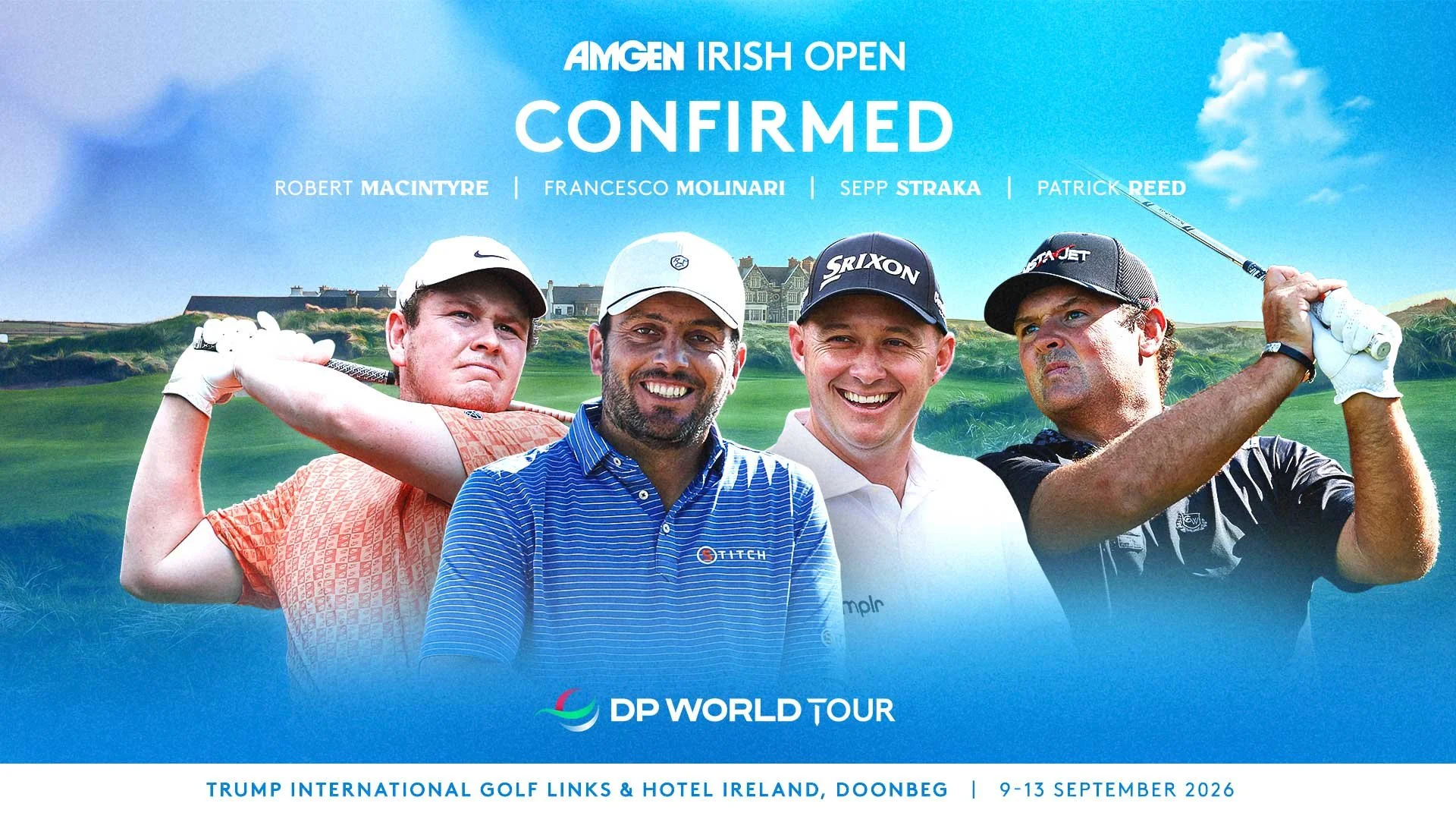 RYDER CUP QUARTET CONFIRMED FOR AMGEN IRISH OPEN at DOONBEG