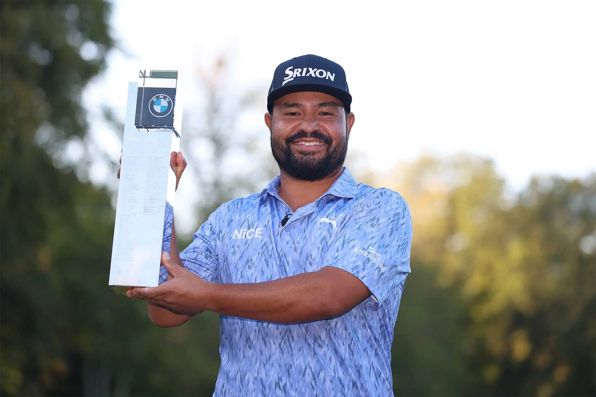 American JJ Spaun after winning the BMW PGA Championship at Wentworth. (Photo: DP World Tour/Getty)