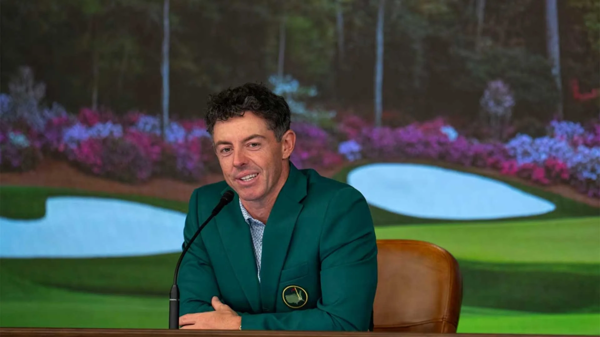 Rory McIlroy during his press conference at Augusta National after successfully defending the Masters to become only the fourth player to achieve such a feat. (Photo: Getty/The Masters)