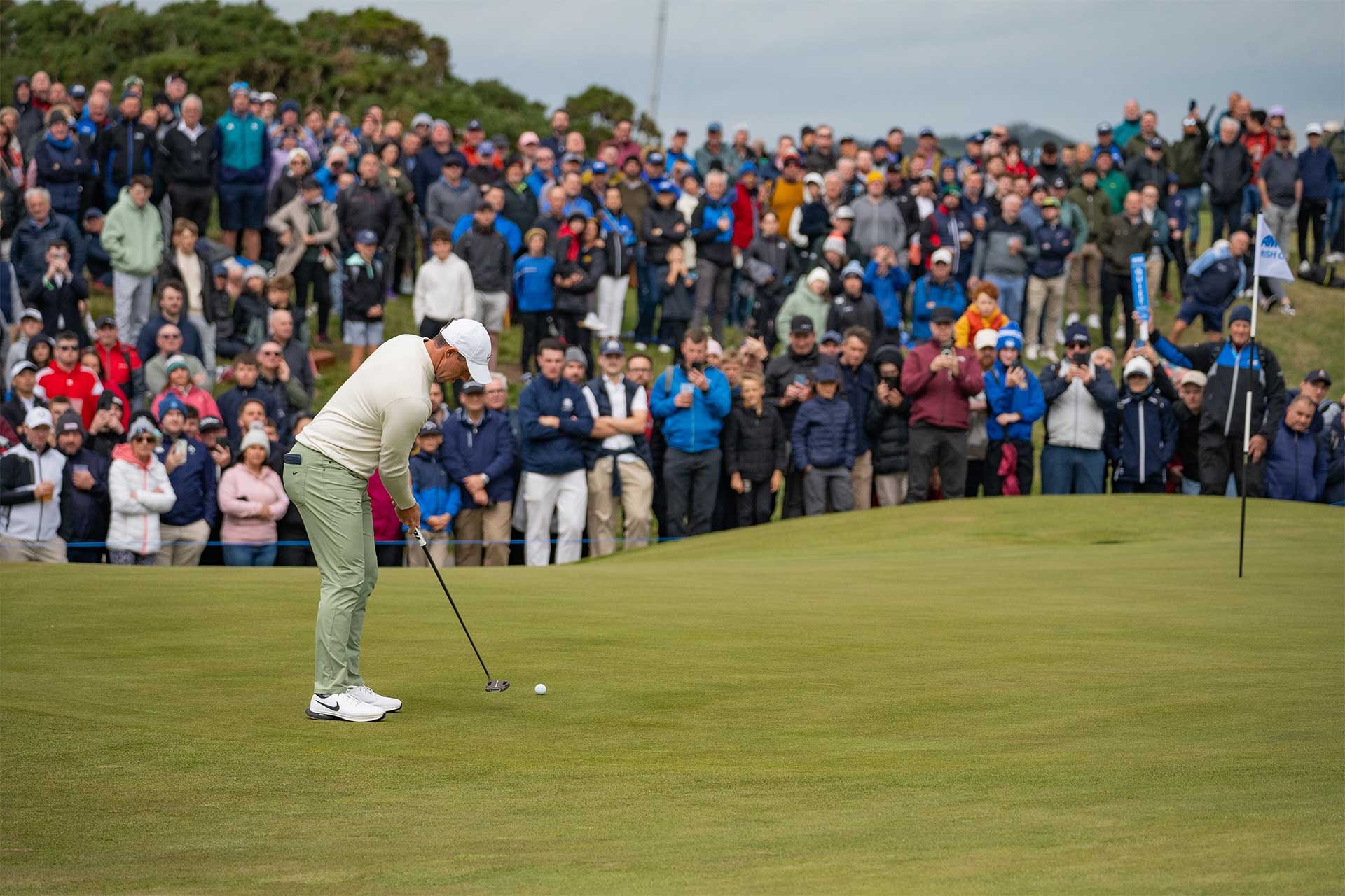 Rory McIlroy in action at Royal County Down in 2024 was named Professional of the Year 2025 by the Irish Golf Writers’ Association. (Photo: Harry Thompson)