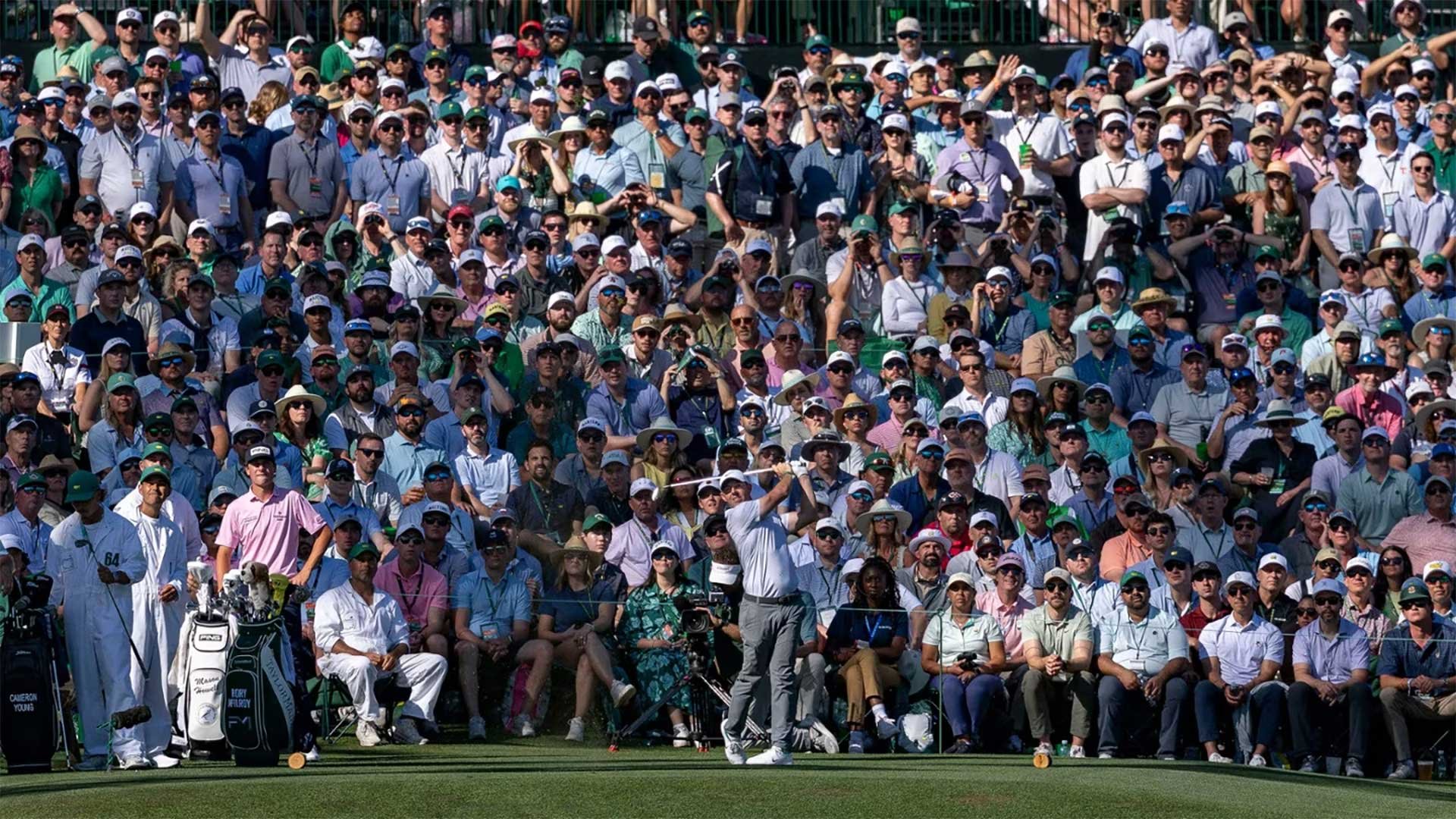 Defending champion Rory McIlroy put on a second round masterclass to send the crowds wild as he holds a record six stroke lead at the Masters. (Photo: Augusta National)