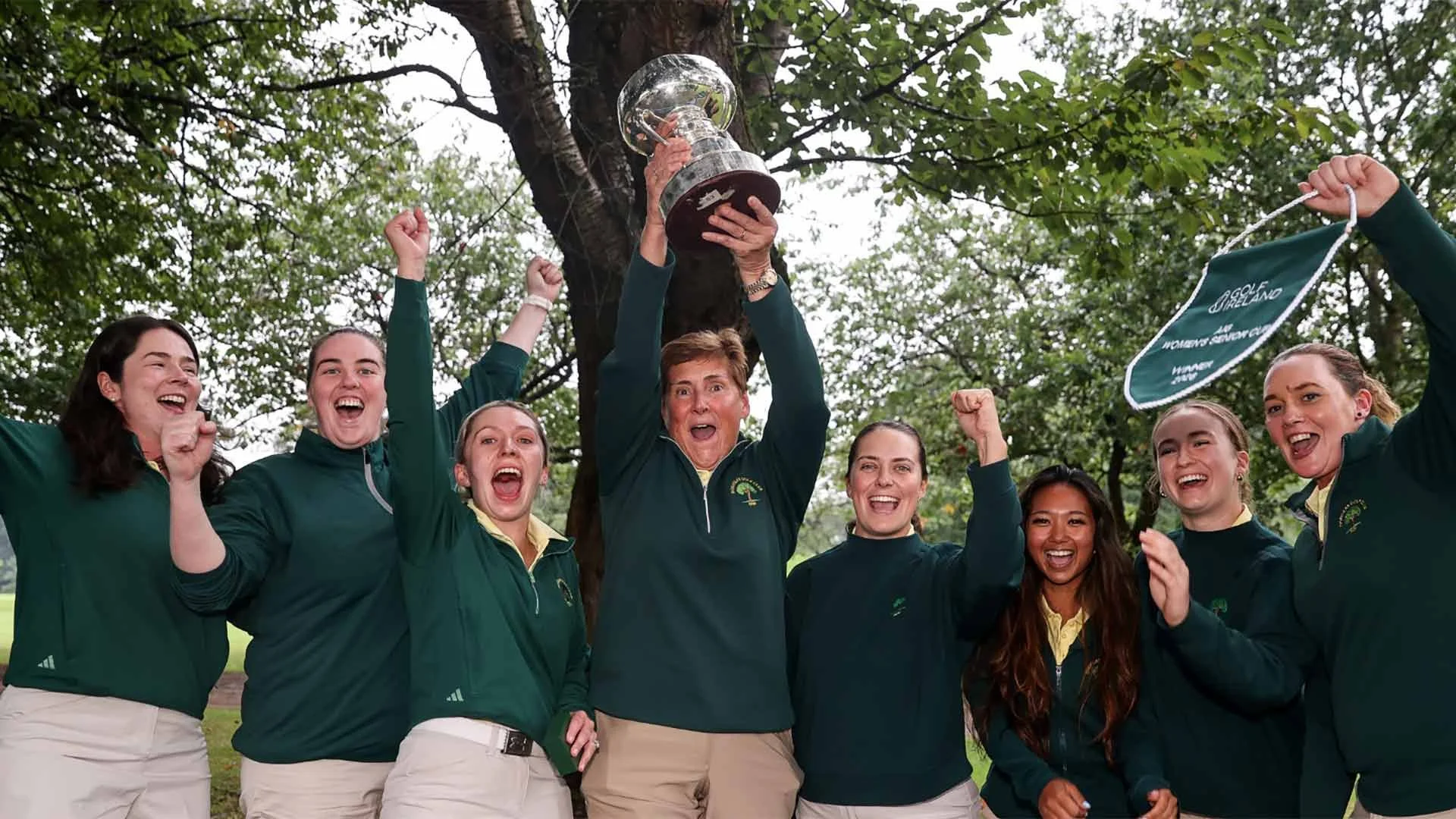 Douglas celebrate winning their third AIG Women’s Senior Cup title in a row at Shandon Park (Photo: Bryan Keane/Inpho)