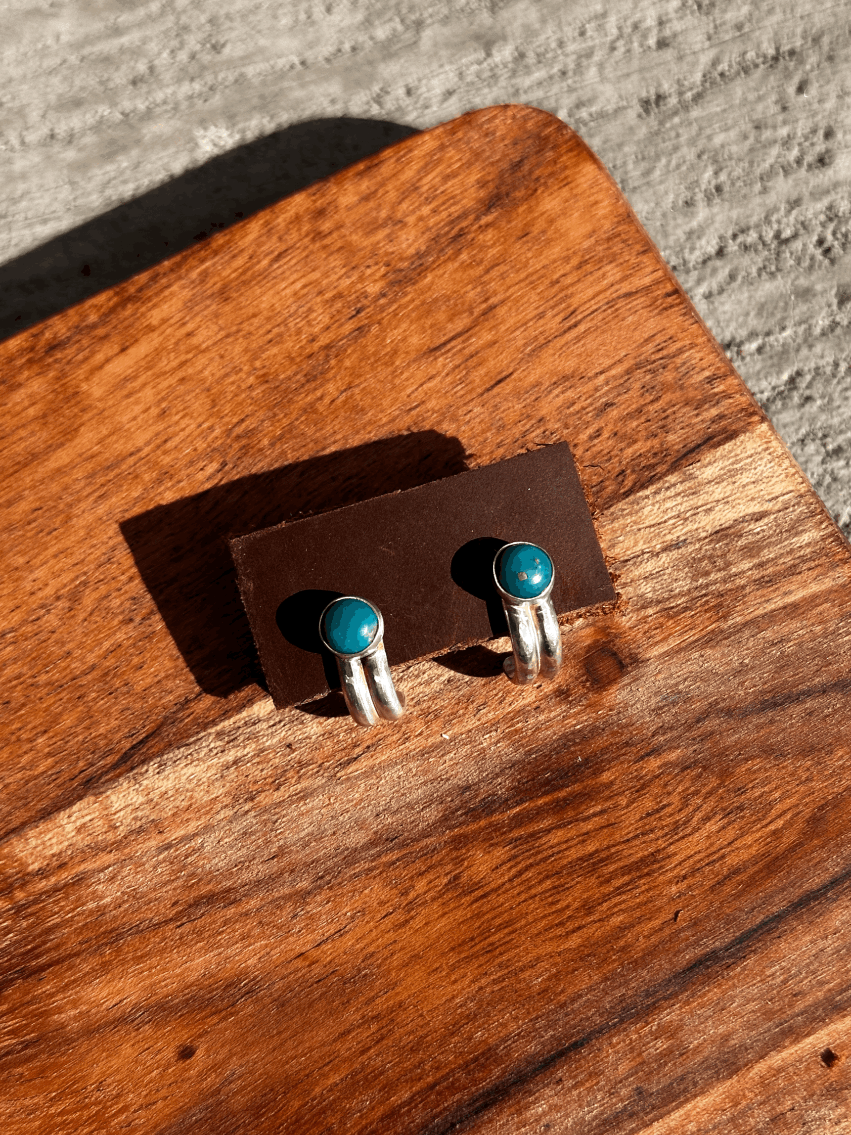 Kingman Turquoise Stud Huggies