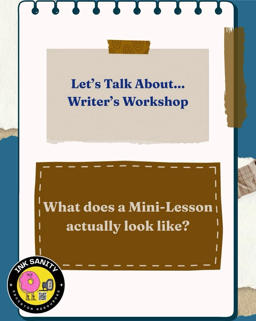 One of my favorite parts of the Writing Workshop was the mini-lesson. 

But I had to stop thinking about it as not having enough time to teach all the skills students need, and shift it to: What is the one thing I can teach them today that they can i