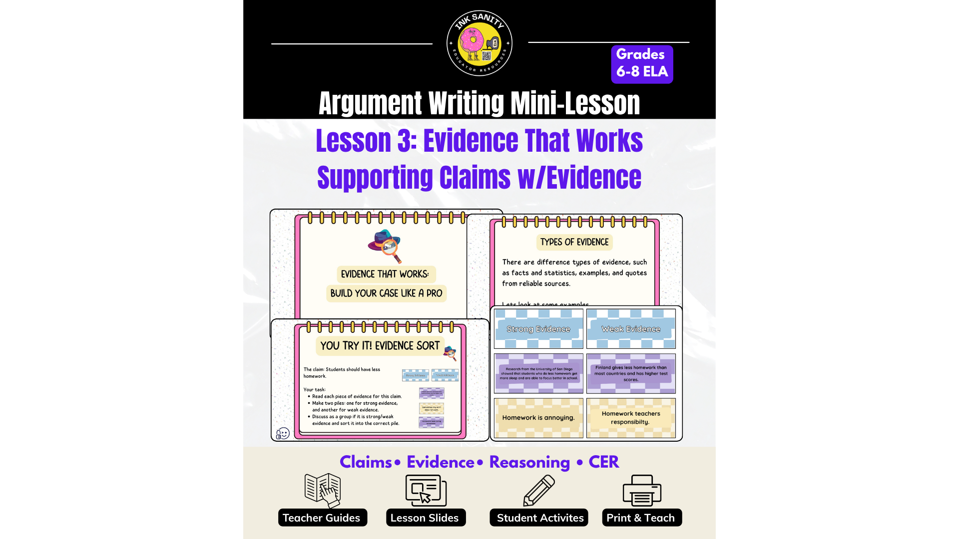 Argument Writing Lesson: Choosing Strong Evidence | CER Grades 6–8
