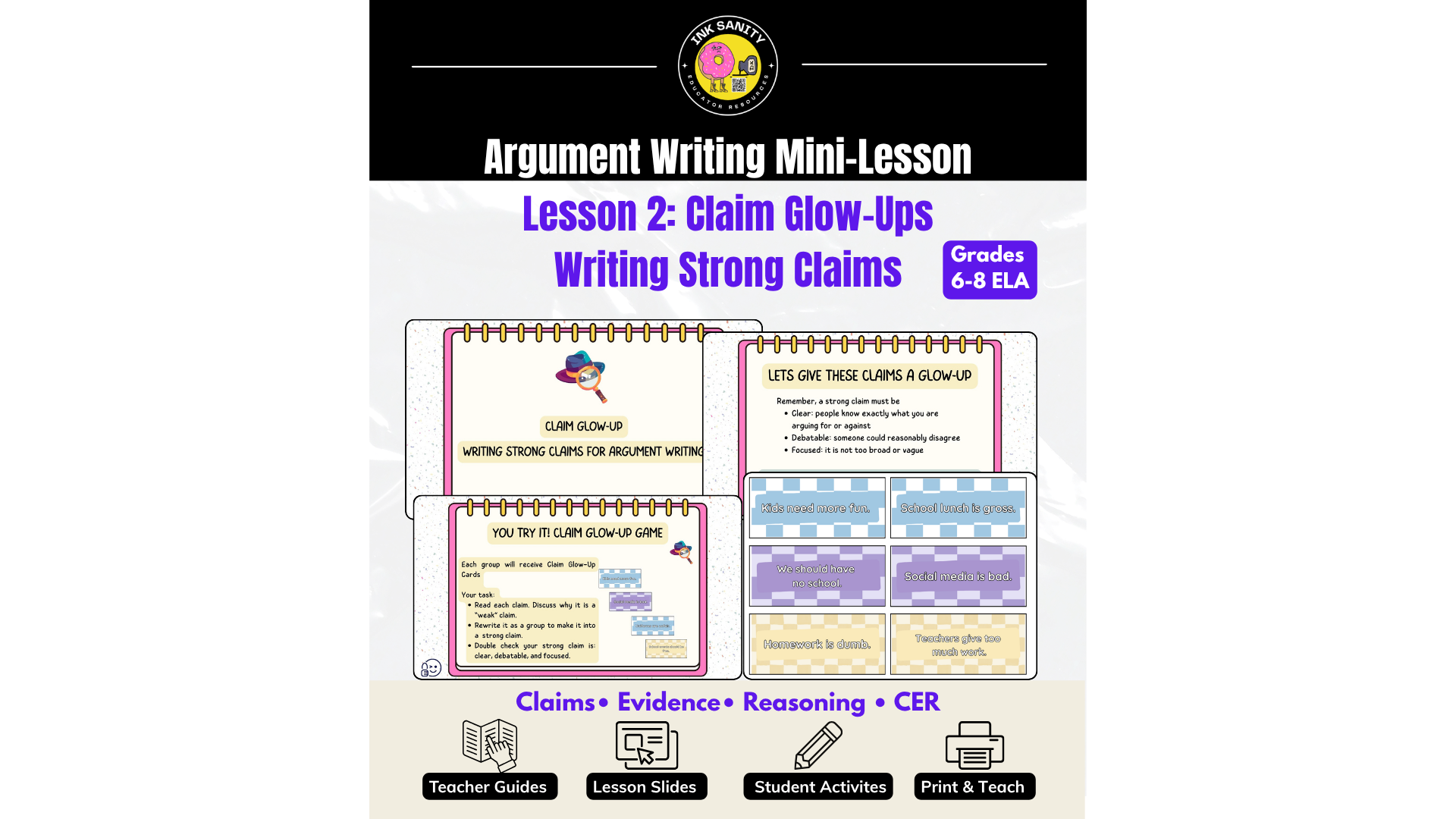 Argument Writing Lesson: Strengthening Claims | CER Grades 6–8