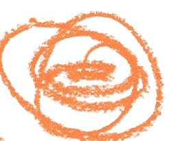 Een oranje gekrulde potlood lijn op een lichte achtergrond.