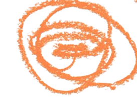 Een oranje gekrulde potlood lijn op een lichte achtergrond.