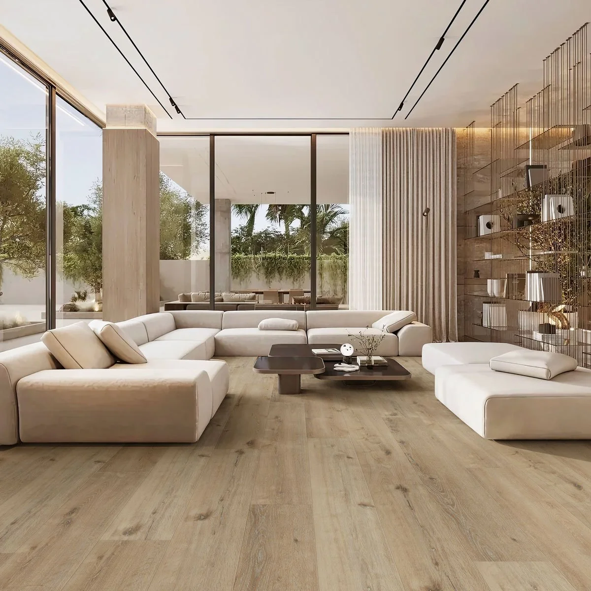 Neutron flooring in a modern room