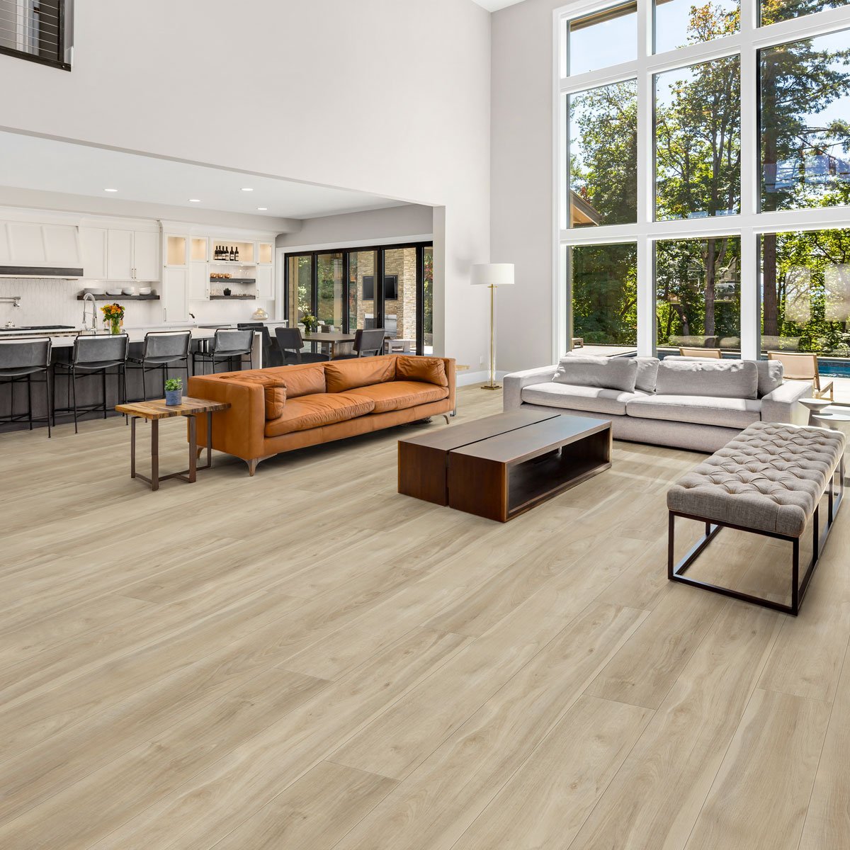 Space flooring in a modern room