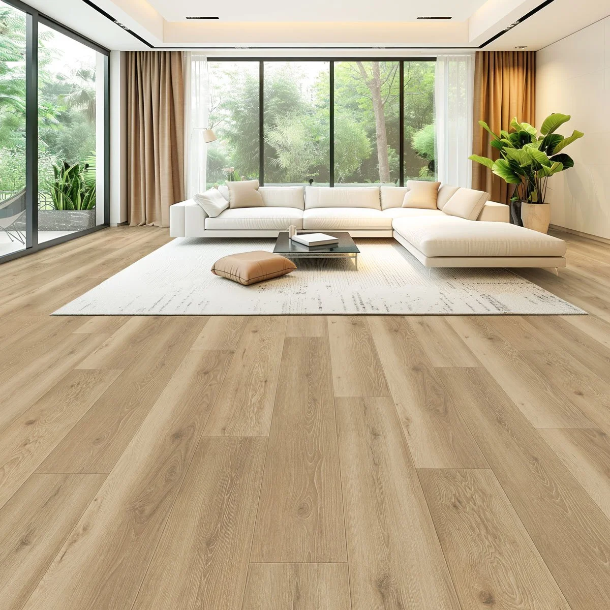 Nature flooring in a modern living room