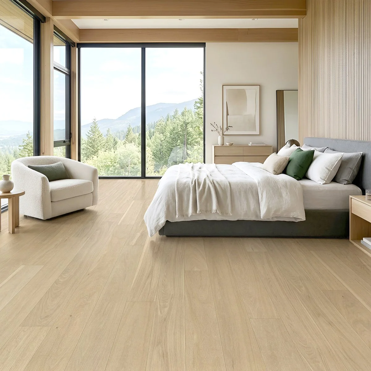 Mist flooring in a modern bedroom