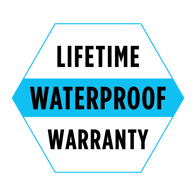 Lifetime waterproof warranty icon