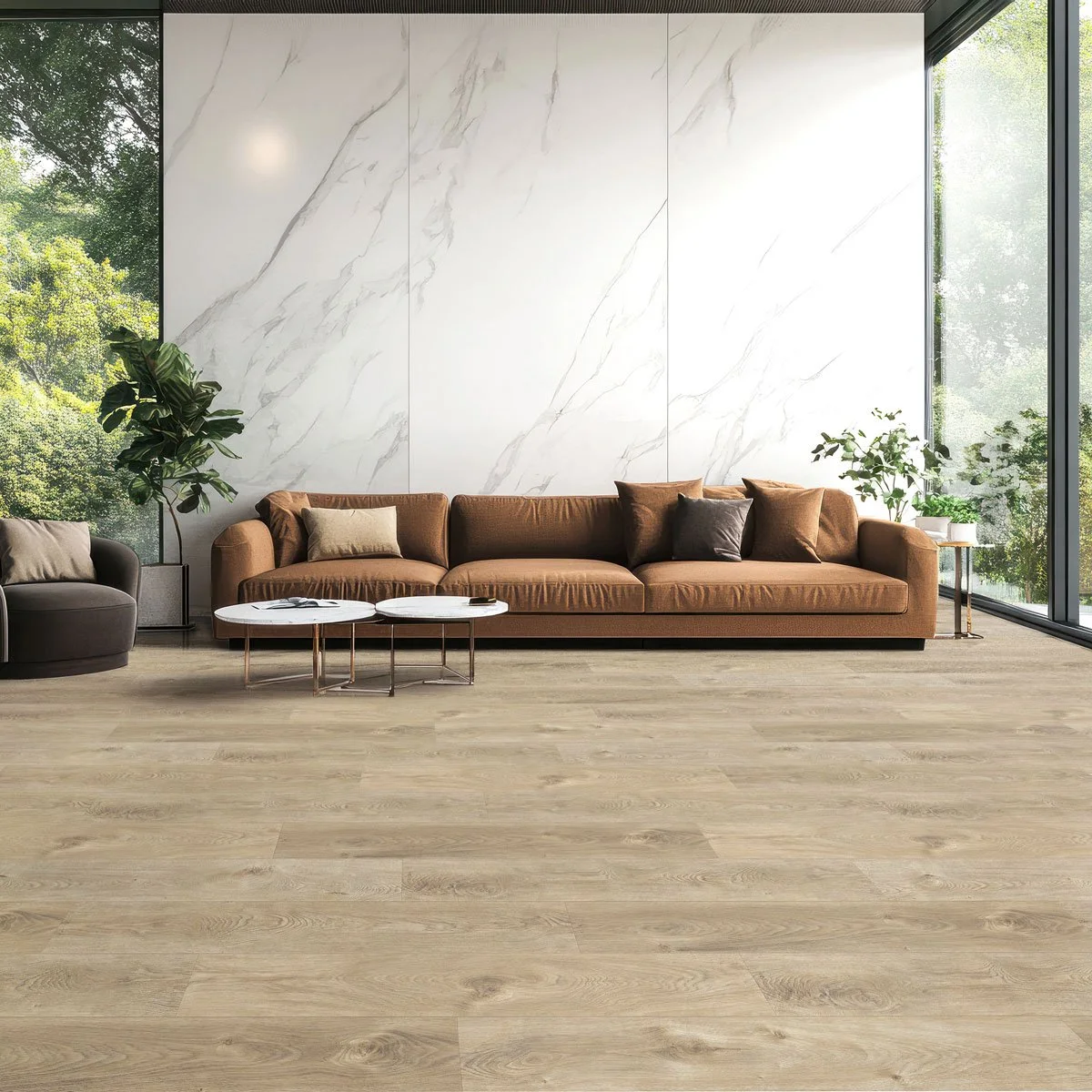 Motion flooring in modern living room