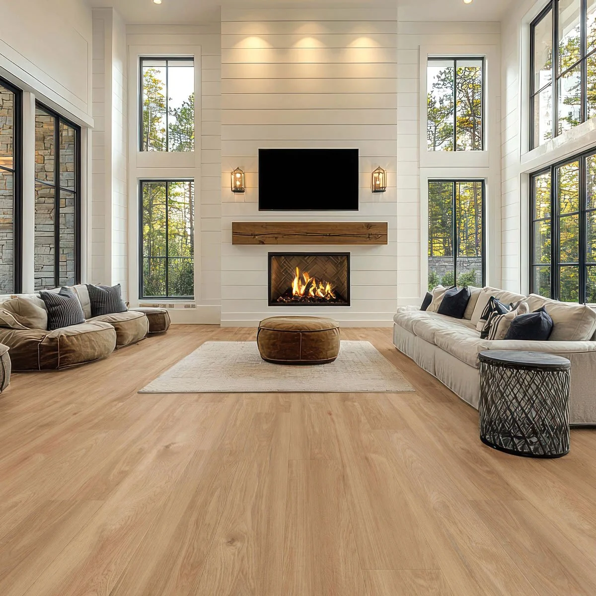 Lunar flooring in a living room