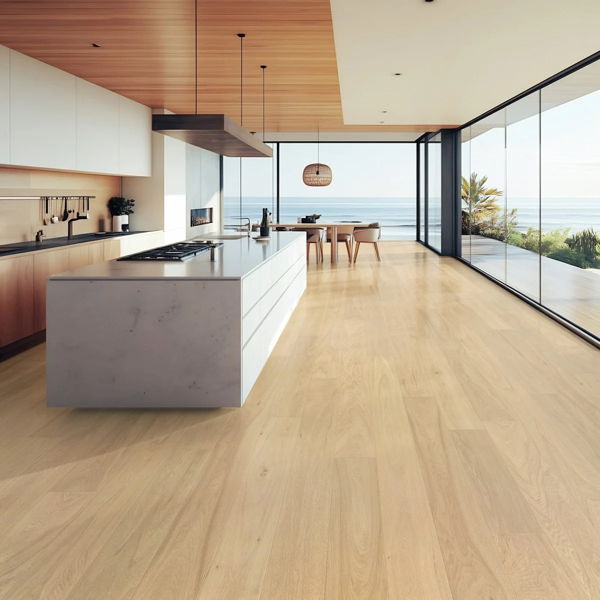 Tidal flooring in a modern kitchen