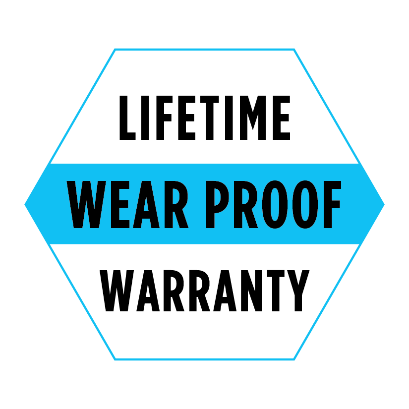 Lifetime wear proof warranty icon