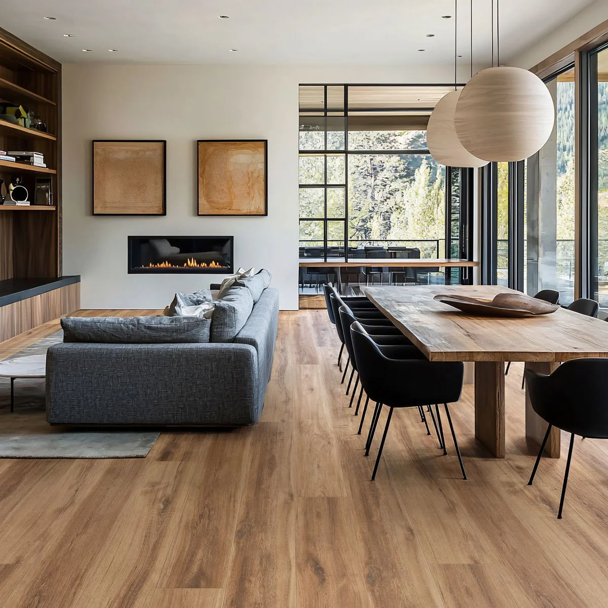 Artemis flooring in a living room/kitchen room