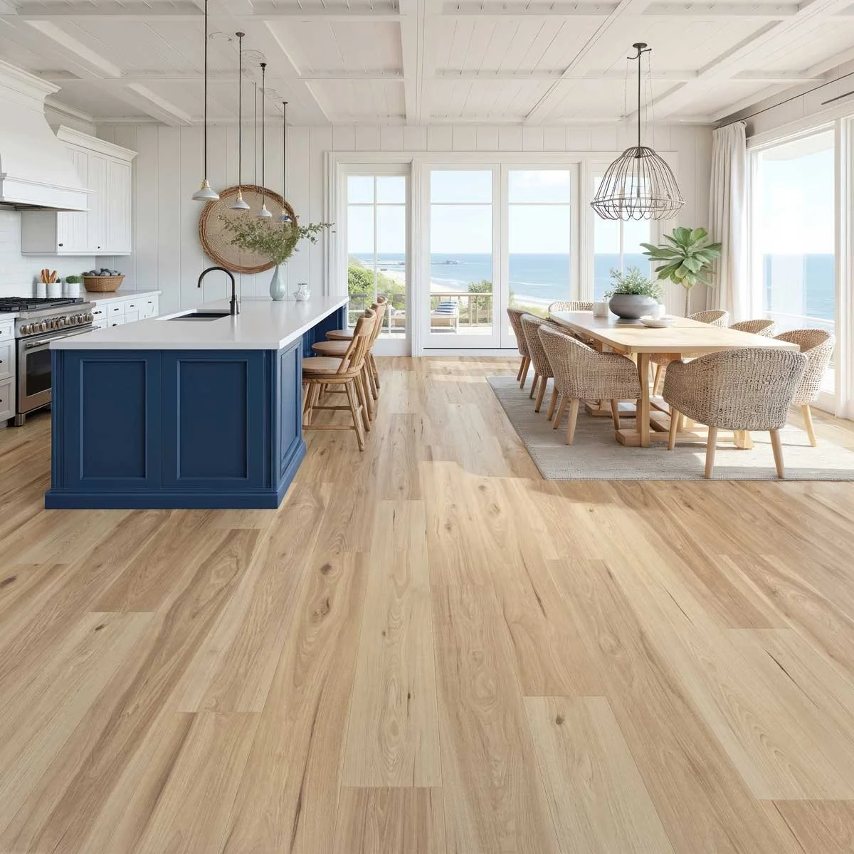 Hammerhead color flooring in modern kitchen