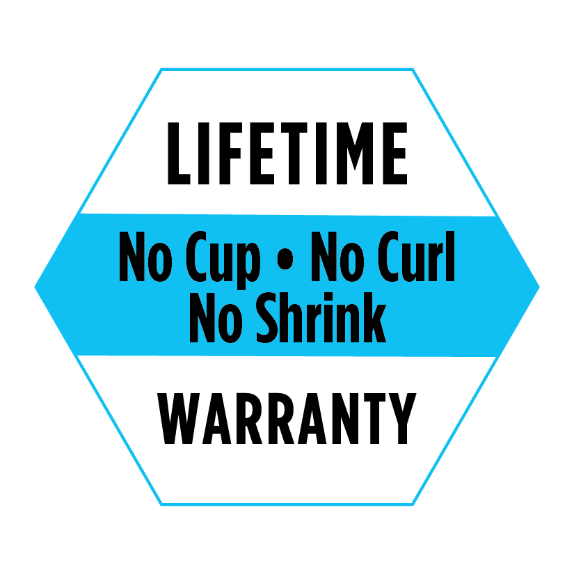 Lifetime no cup, no curl, no shrink warranty icon