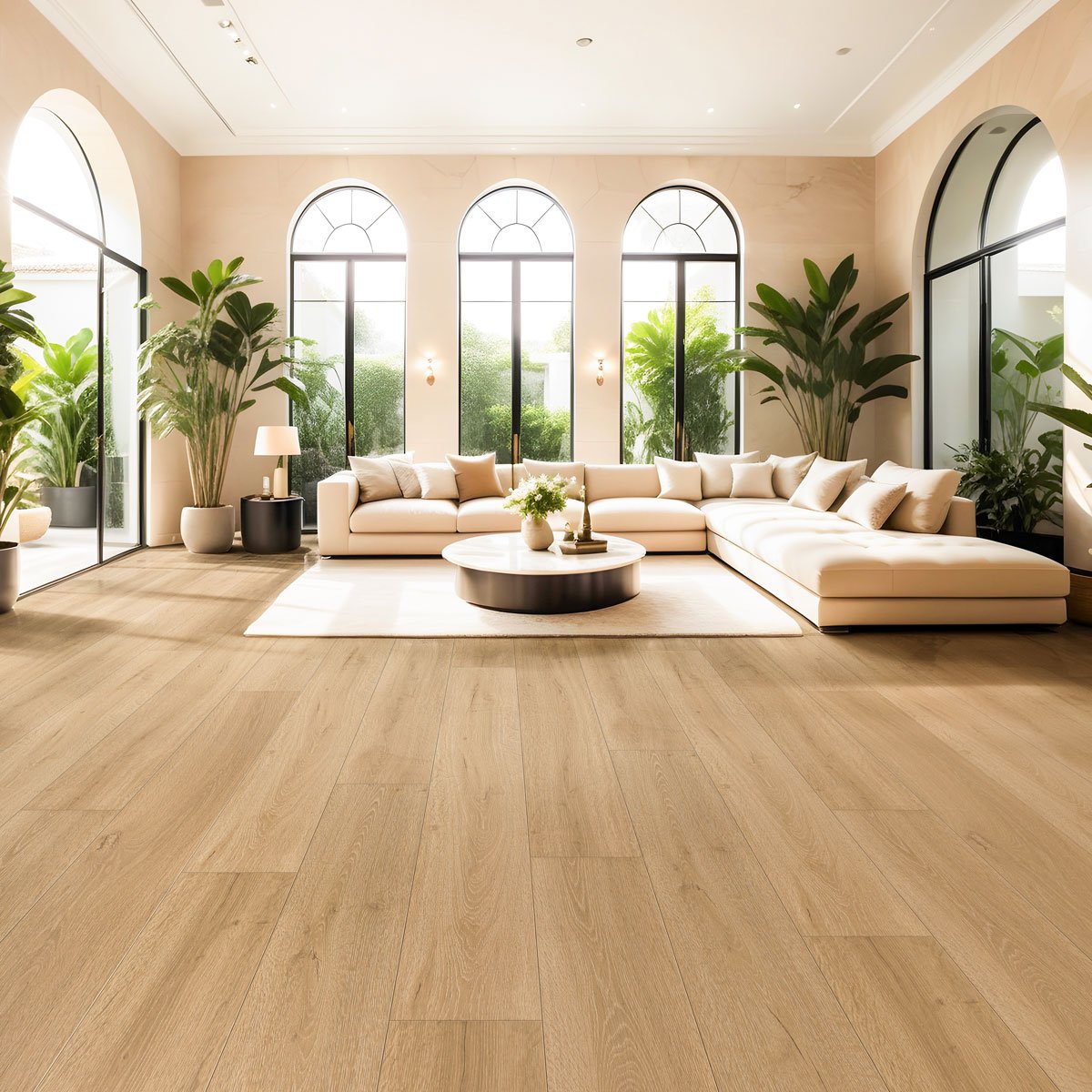 Rugged Tan flooring in modern living room