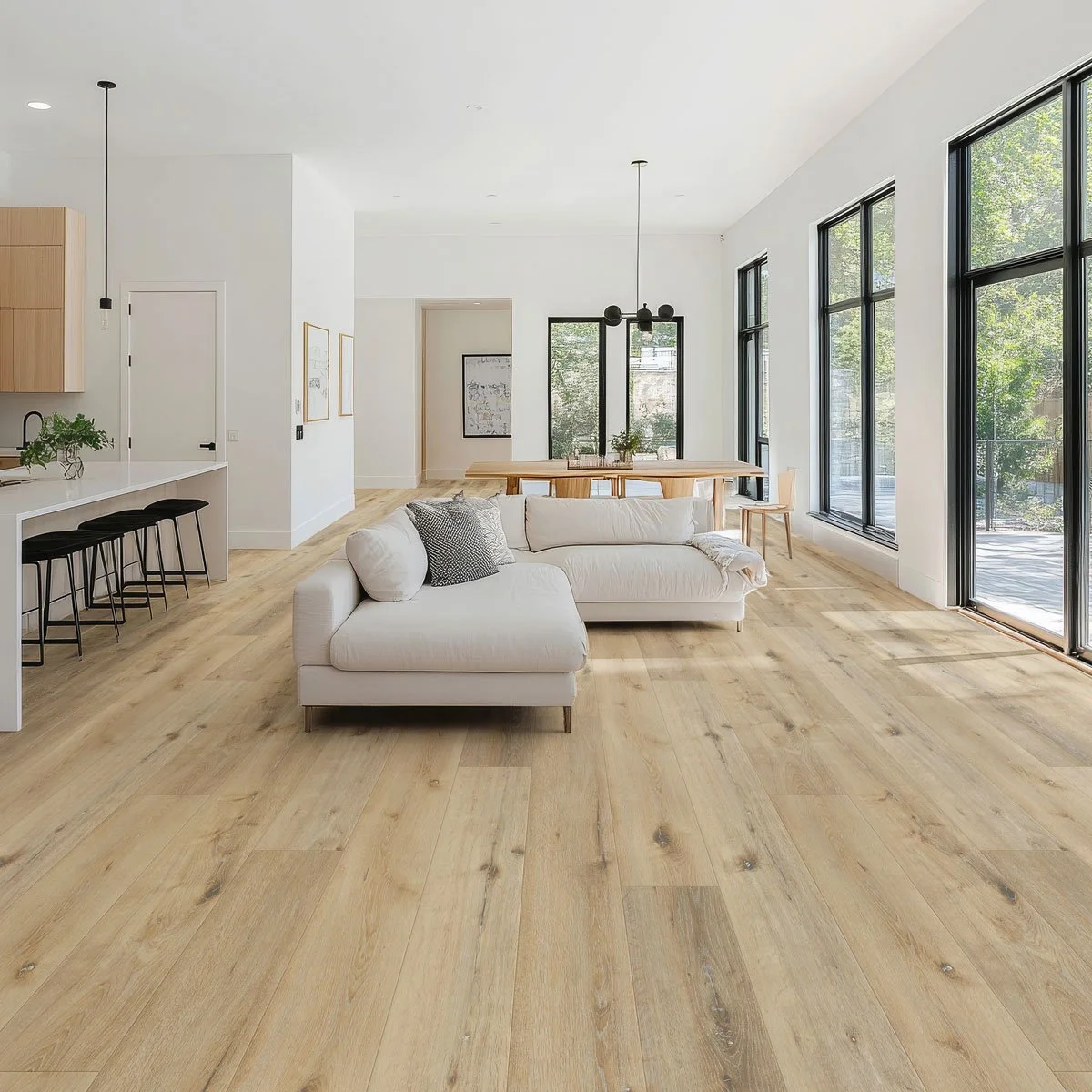 Star flooring in a living room