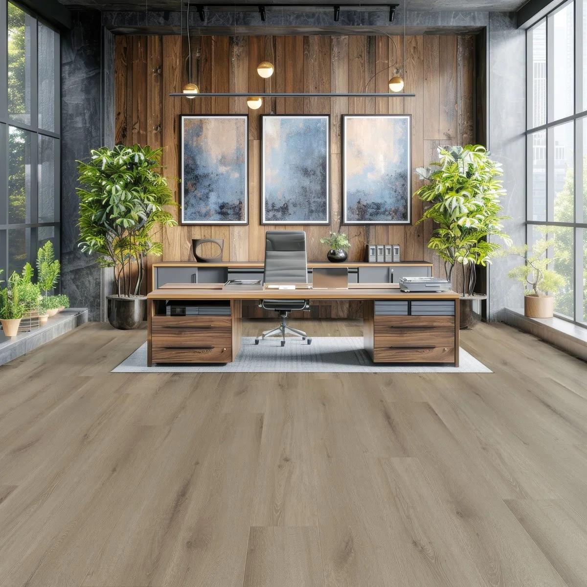 Canopy flooring in an residential office room