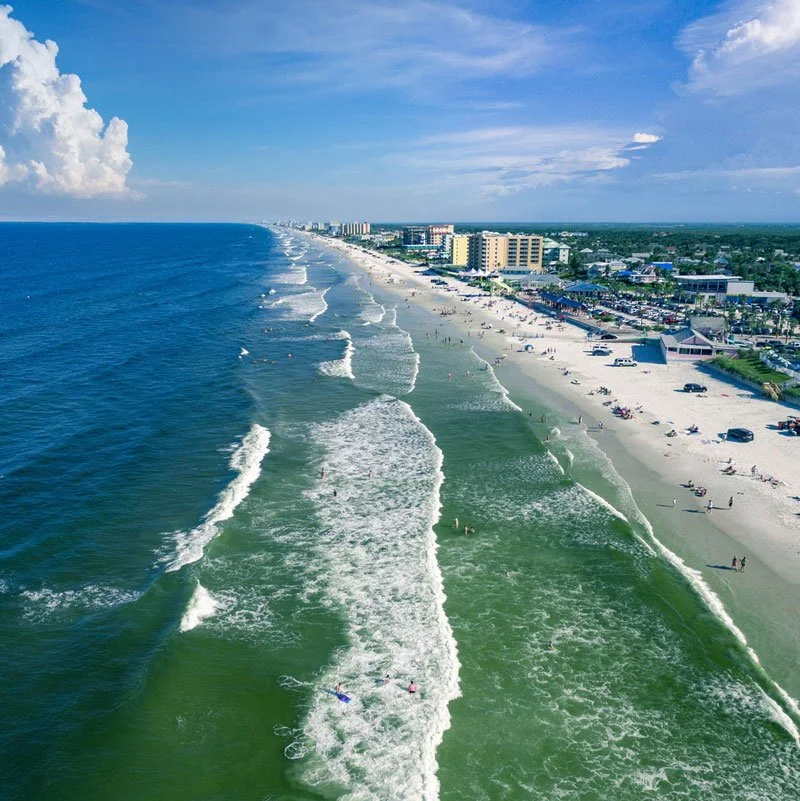 aerial view of New Smyrna Beach