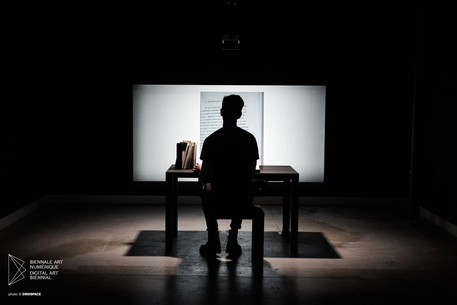   Bernd Linterman &amp; Nikolaus Völzow,   Bibliotheca Digitalis: Three Phases of Digitalization , 2017, Installation interactive, Dimensions variables 