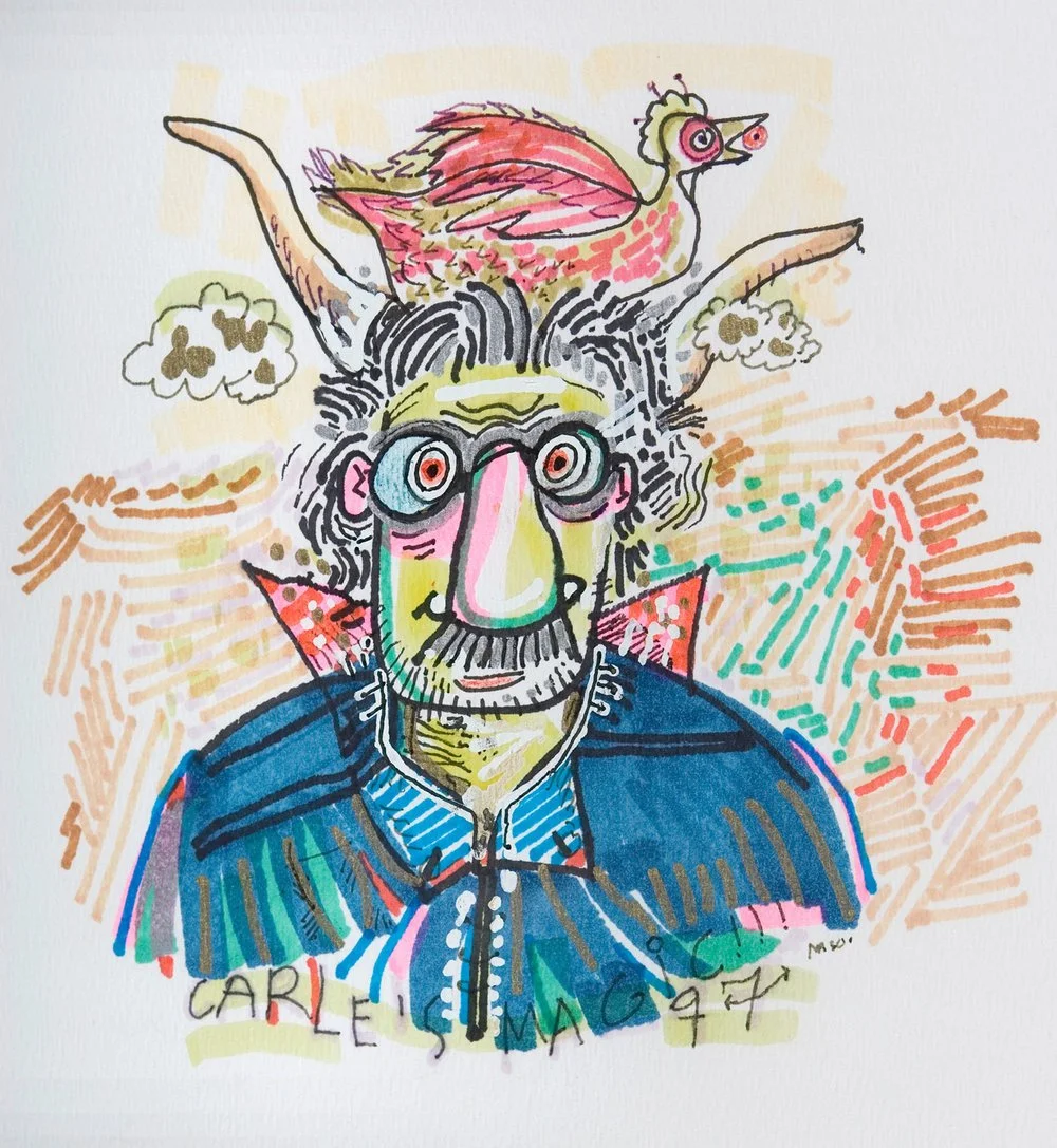   Gilles Carle ,  Carle's magic!!! (autoportrait) , 1997, Felt pen, 8" x 7,5" (20,32 x 19,05 cm) 
