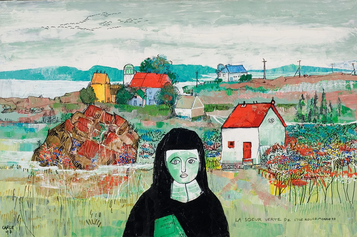   Gilles Carle ,  La soeur verte de l’île rouge , 1997, Acrylic, 36" x 24" (91,44 x 60,96 cm) &nbsp;&nbsp;&nbsp;&nbsp;&nbsp;&nbsp; 