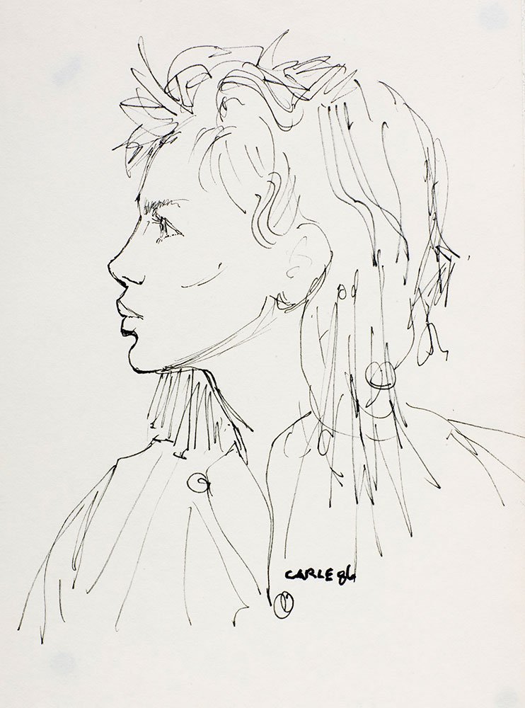   Gilles Carle ,  Sans-titre 364 (portrait Chloé) , 1986, Felt pen, 12" x 9" (30,48 x 22,86 cm) &nbsp;&nbsp;&nbsp;&nbsp; 