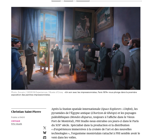 «Un soir avec les impressionnistes, Paris 1874»: une forme augmentée de visite guidée
