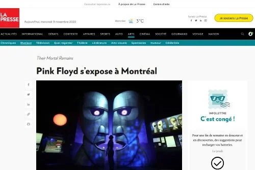 Their Mortal Remains | Pink Floyd s’expose à Montréal