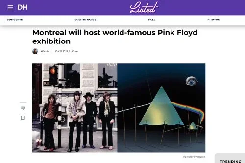 Montreal will host world-famous Pink Floyd exhibition